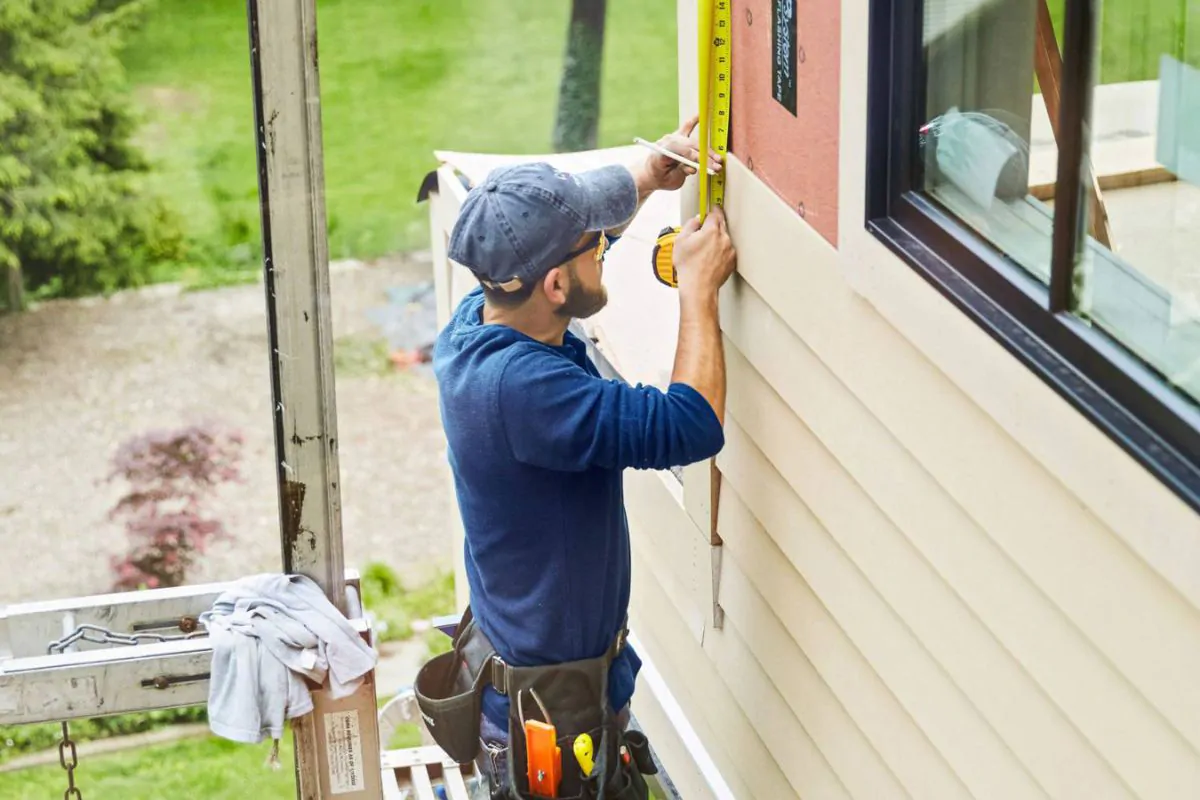 Contractor Installing Siding