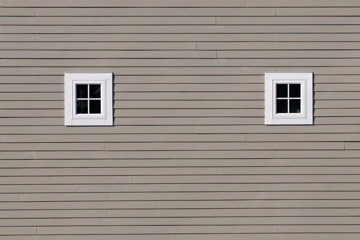 vinyl siding with two windows