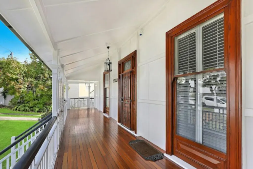 front porch wood decking boards stained